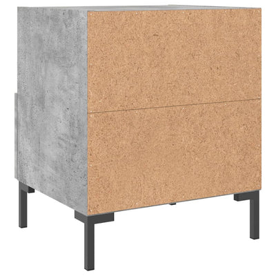 Yöpöydät 2 kpl betoninharmaa 40x35x47,5 cm tekninen puu