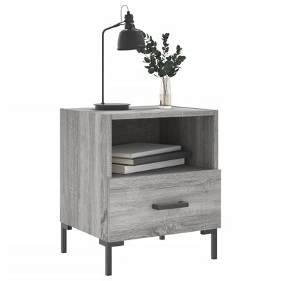 Yöpöydät 2 kpl harmaa Sonoma 40x35x47,5 cm tekninen puu