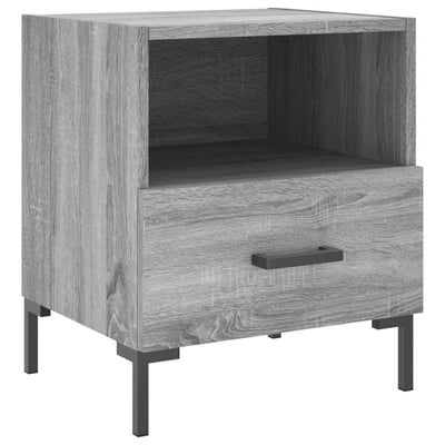 Yöpöydät 2 kpl harmaa Sonoma 40x35x47,5 cm tekninen puu