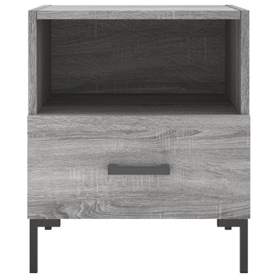 Yöpöydät 2 kpl harmaa Sonoma 40x35x47,5 cm tekninen puu