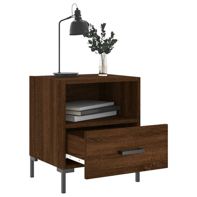 Yöpöydät 2 kpl ruskea tammi 40x35x47,5 cm tekninen puu