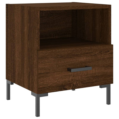 Yöpöydät 2 kpl ruskea tammi 40x35x47,5 cm tekninen puu