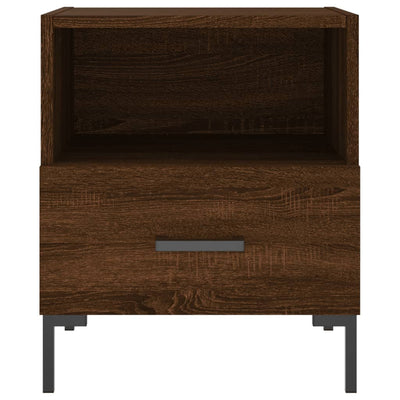 Yöpöydät 2 kpl ruskea tammi 40x35x47,5 cm tekninen puu