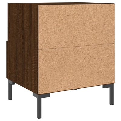 Yöpöydät 2 kpl ruskea tammi 40x35x47,5 cm tekninen puu