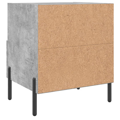 Yöpöydät 2 kpl betoninharmaa 40x35x47,5 cm tekninen puu