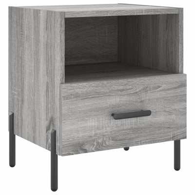 Yöpöydät 2 kpl harmaa Sonoma 40x35x47,5 cm tekninen puu