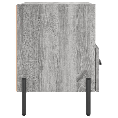 Yöpöydät 2 kpl harmaa Sonoma 40x35x47,5 cm tekninen puu