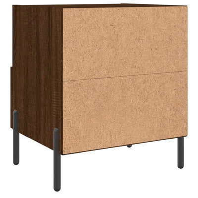Yöpöydät 2 kpl ruskea tammi 40x35x47,5 cm tekninen puu