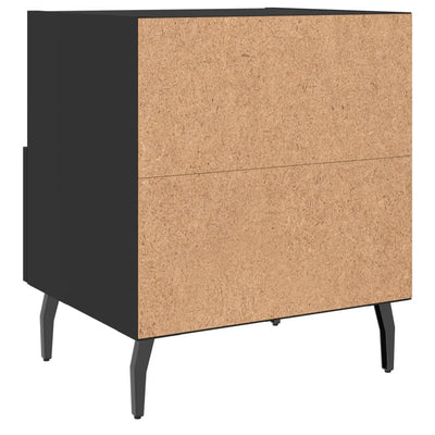 Yöpöydät 2 kpl musta 40x35x47,5 cm tekninen puu