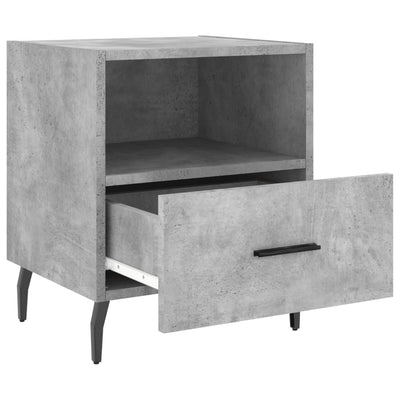 Yöpöydät 2 kpl betoninharmaa 40x35x47,5 cm tekninen puu