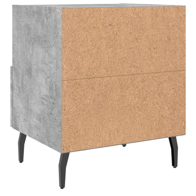 Yöpöydät 2 kpl betoninharmaa 40x35x47,5 cm tekninen puu