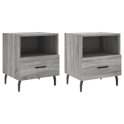 Yöpöydät 2 kpl harmaa Sonoma 40x35x47,5 cm tekninen puu