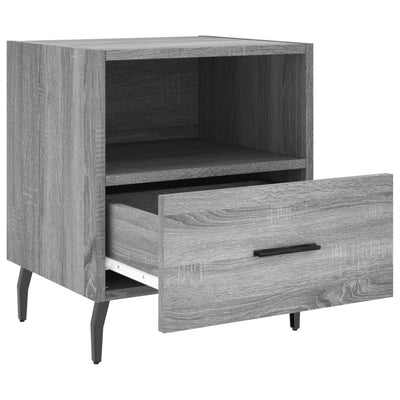 Yöpöydät 2 kpl harmaa Sonoma 40x35x47,5 cm tekninen puu