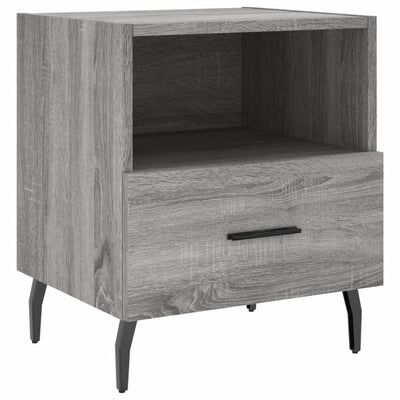 Yöpöydät 2 kpl harmaa Sonoma 40x35x47,5 cm tekninen puu
