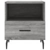 Yöpöydät 2 kpl harmaa Sonoma 40x35x47,5 cm tekninen puu