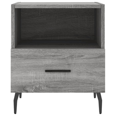 Yöpöydät 2 kpl harmaa Sonoma 40x35x47,5 cm tekninen puu