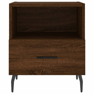 Yöpöydät 2 kpl ruskea tammi 40x35x47,5 cm tekninen puu
