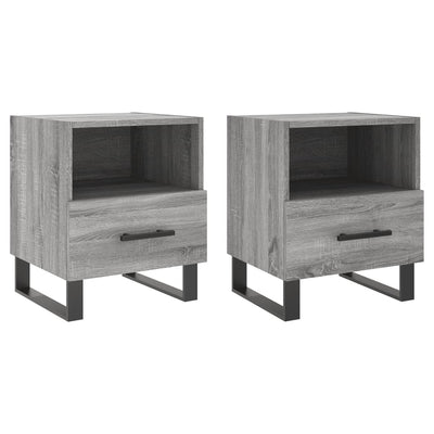 Yöpöydät 2 kpl harmaa Sonoma 40x35x47,5 cm tekninen puu