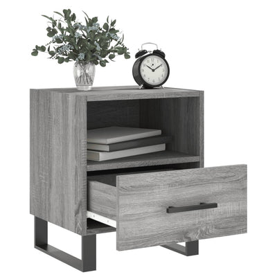 Yöpöydät 2 kpl harmaa Sonoma 40x35x47,5 cm tekninen puu