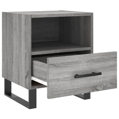 Yöpöydät 2 kpl harmaa Sonoma 40x35x47,5 cm tekninen puu