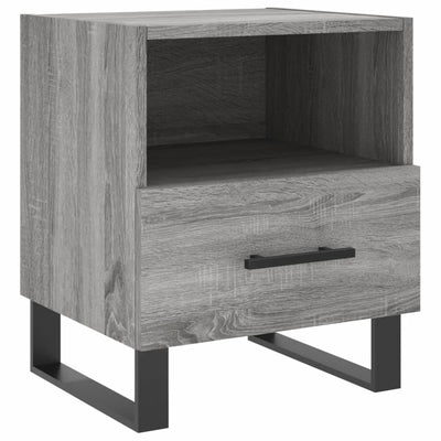 Yöpöydät 2 kpl harmaa Sonoma 40x35x47,5 cm tekninen puu