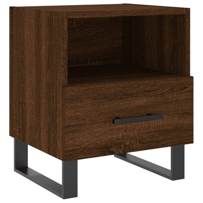 Yöpöydät 2 kpl ruskea tammi 40x35x47,5 cm tekninen puu