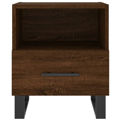 Yöpöydät 2 kpl ruskea tammi 40x35x47,5 cm tekninen puu