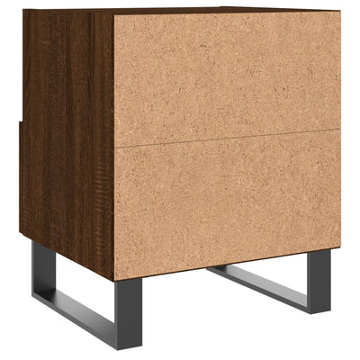 Yöpöydät 2 kpl ruskea tammi 40x35x47,5 cm tekninen puu