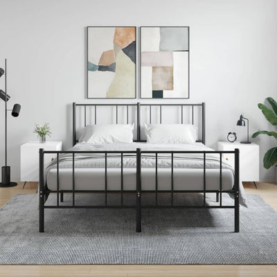 Valkoinen yöpöydät Medgidia 40x40x50cm (2 kpl, korkeakiilto, puinen)