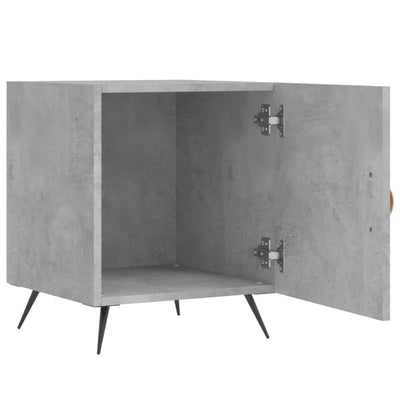 Yöpöydät 2 kpl betoninharmaa 40x40x50 cm tekninen puu