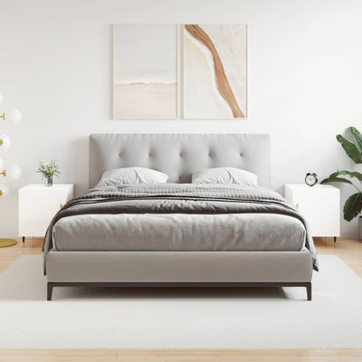 Valkoinen yöpöydät Signa 40x40x50cm (2 kpl, korkeakiilto, puinen)