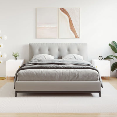 Valkoinen yöpöydät Penar 40x40x50cm (2 kpl korkeakiilto puinen)