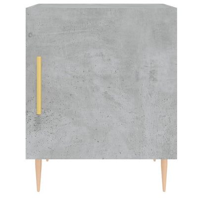Yöpöydät 2 kpl betoninharmaa 40x40x50 cm tekninen puu