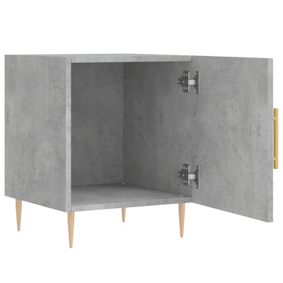 Yöpöydät 2 kpl betoninharmaa 40x40x50 cm tekninen puu