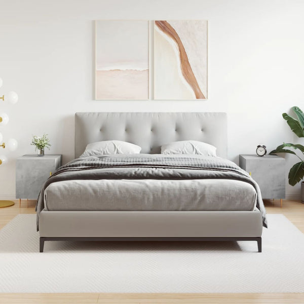 Betoninharmaa yöpöydät Penar 40x40x50cm (2 kpl puinen)