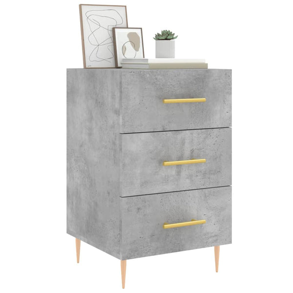 Yöpöytä betoninharmaa 40x40x66 cm tekninen puu