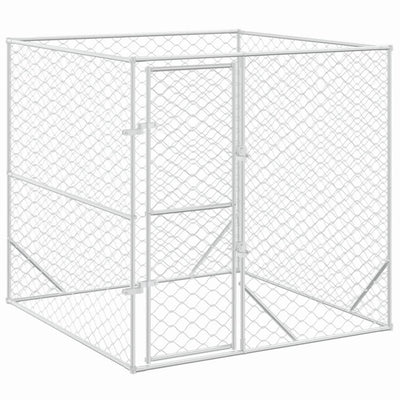Koiran ulkohäkki hopea 2x2x2 m galvanoitu teräs