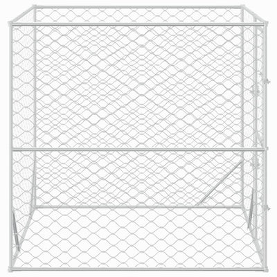 Koiran ulkohäkki hopea 2x2x2 m galvanoitu teräs