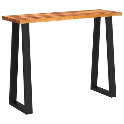 Konsolipöytä elävillä reunoilla 110x35x80 cm täysi akasiapuu