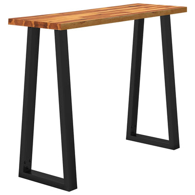 Konsolipöytä elävillä reunoilla 110x35x80 cm täysi akasiapuu