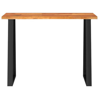 Konsolipöytä elävillä reunoilla 110x35x80 cm täysi akasiapuu