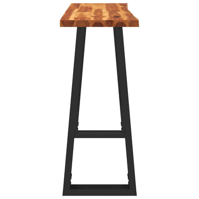 Konsolipöytä elävillä reunoilla 110x35x80 cm täysi akasiapuu