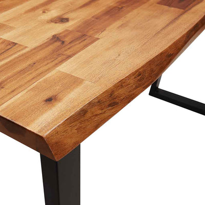 Konsolipöytä elävillä reunoilla 110x35x80 cm täysi akasiapuu