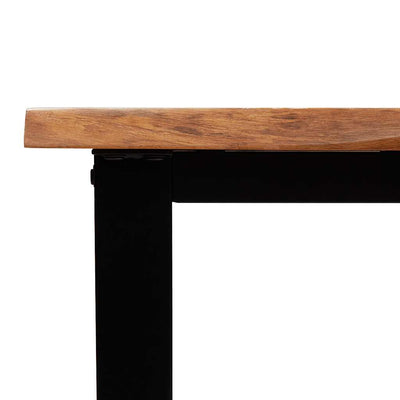 Konsolipöytä elävillä reunoilla 110x35x80 cm täysi akasiapuu