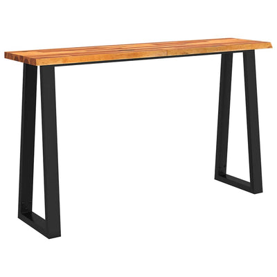 Konsolipöytä elävillä reunoilla 140x40x80 cm täysi akasiapuu