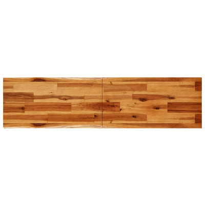 Konsolipöytä elävillä reunoilla 140x40x80 cm täysi akasiapuu