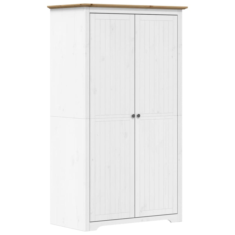 Valkoinen/ruskea vaatekaappi bodo Scutelnicu 101x52x176,5cm (mänty)