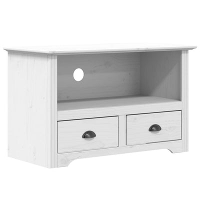 TV-taso 2 laatikolla BODO valkoinen 91x43x56 cm täysi mänty
