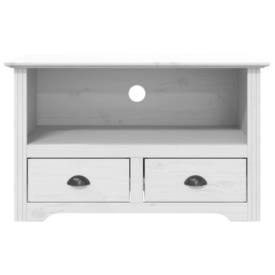 TV-taso 2 laatikolla BODO valkoinen 91x43x56 cm täysi mänty