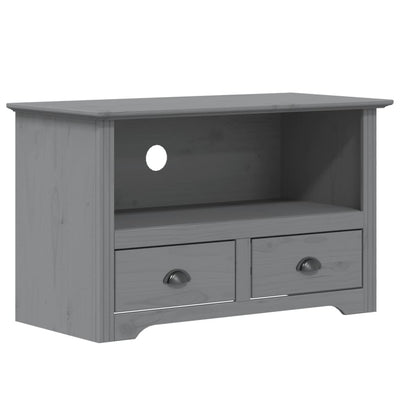 TV-taso 2 laatikolla BODO harmaa 91x43x56 cm täysi mänty